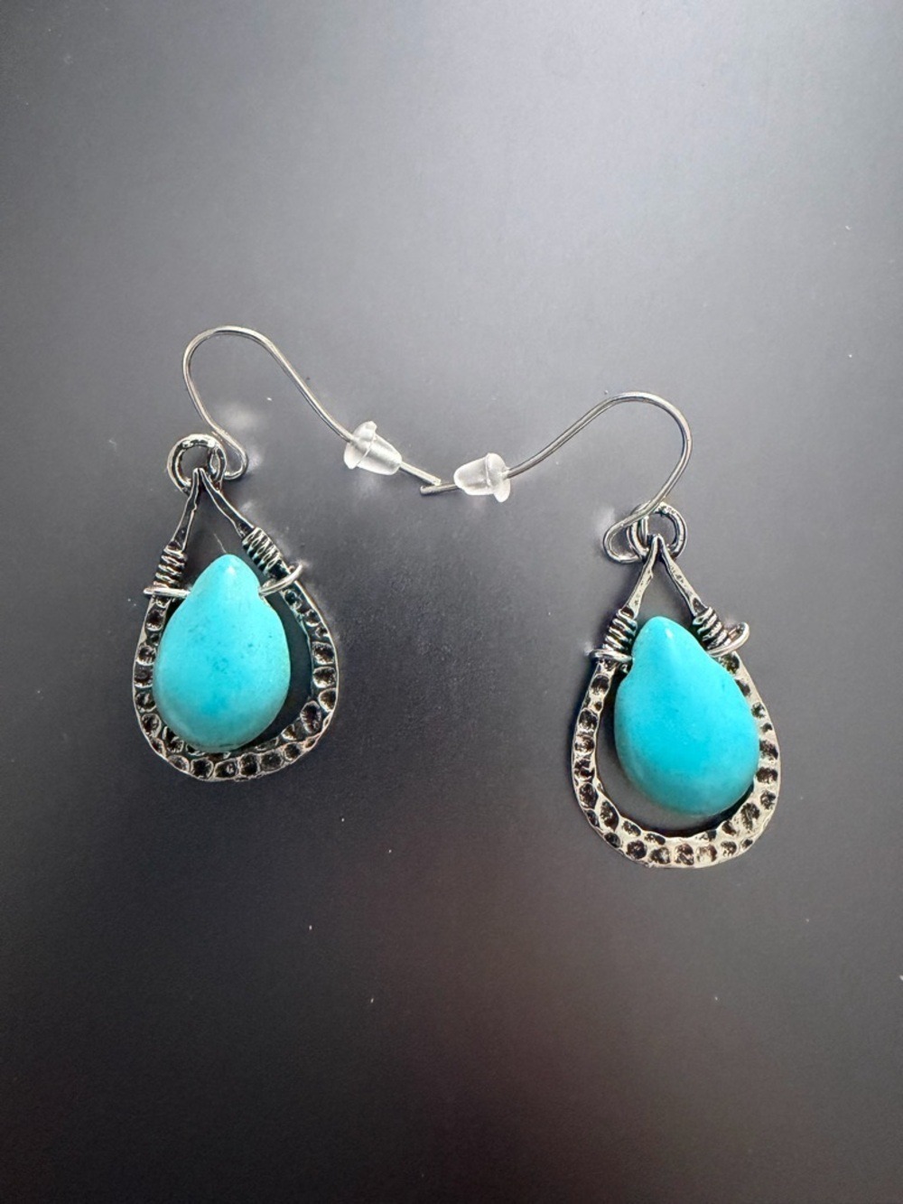 Turquoise Teardrop Dangle Earrings - Women Jewelry